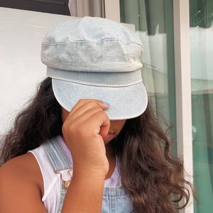 Vintage baby blue jean hat.